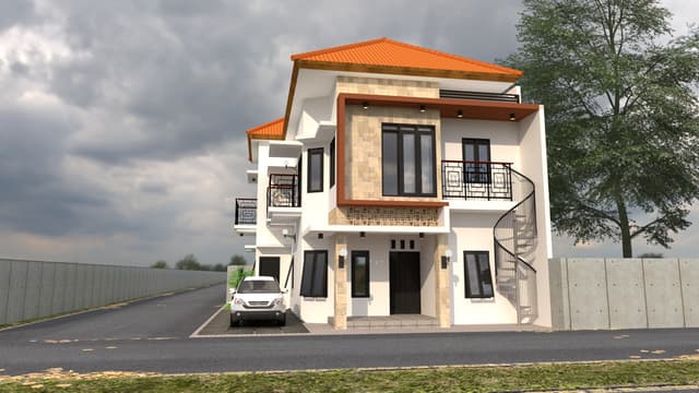 DESAIN RUMAH + KOST 10X15 M (2LT)