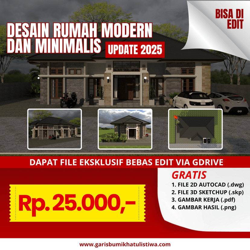 DESAIN RUMAH 17.5X9 M (1LT)