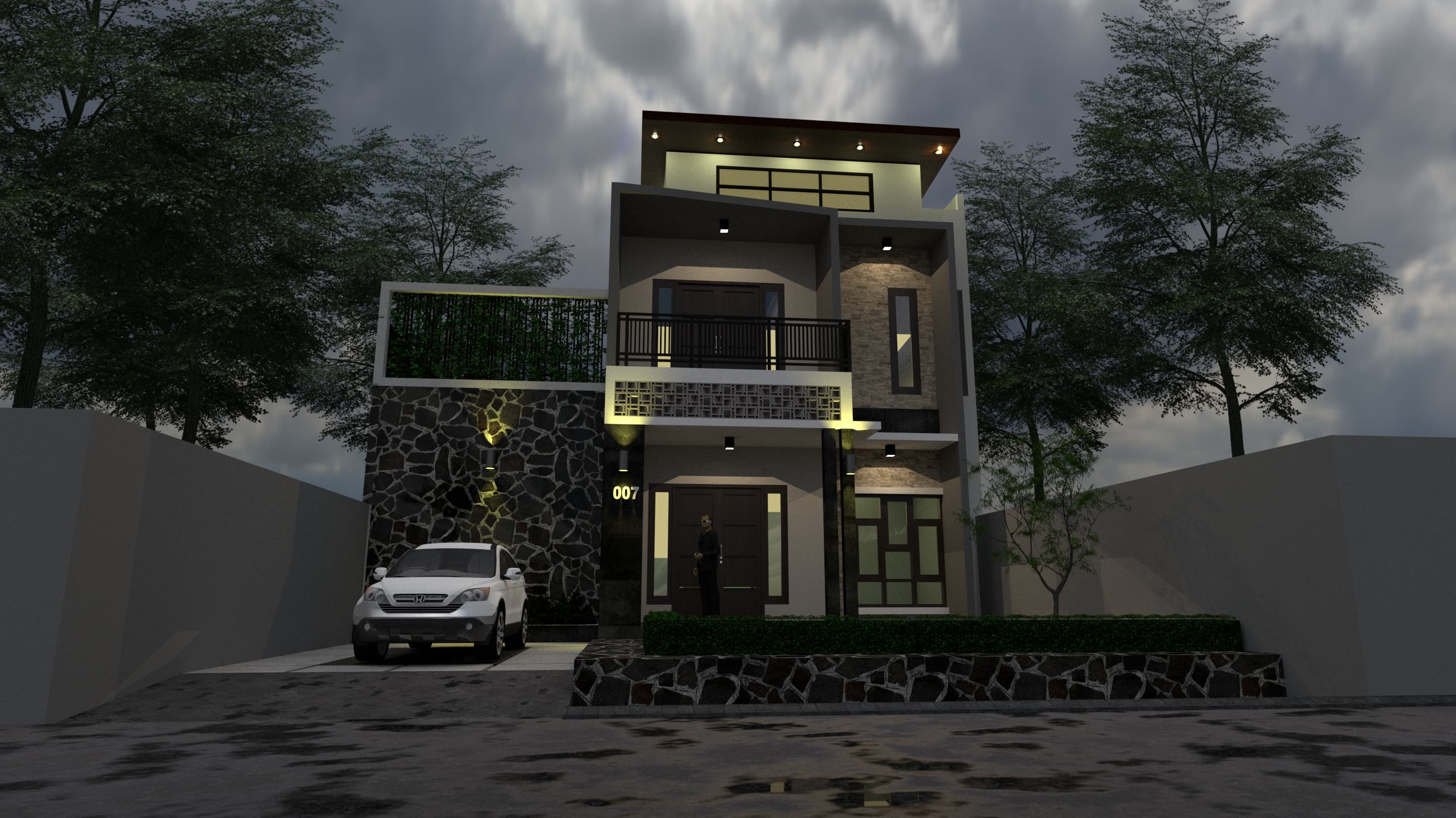 DESAIN RUMAH 7X14 M (2LT)