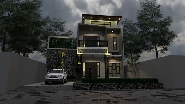 DESAIN RUMAH 7X14 M (2LT)