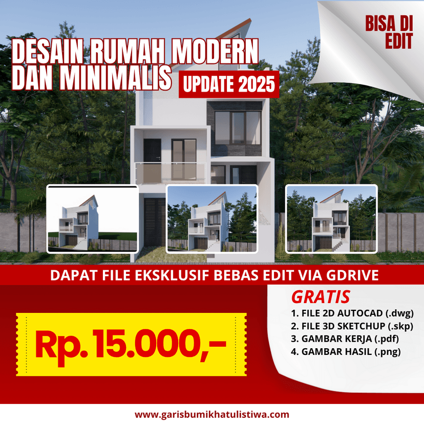 DESAIN RUMAH 5.5X12 M (2LT)