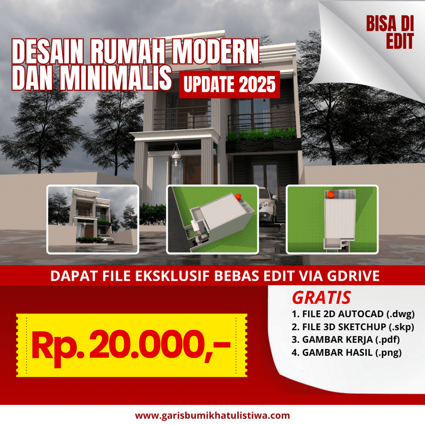 DESAIN RUMAH 6X12 M (2LT)