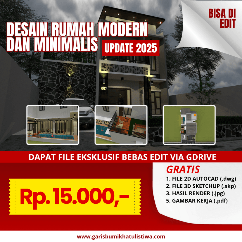 DESAIN RUMAH 7X14 M (2LT)