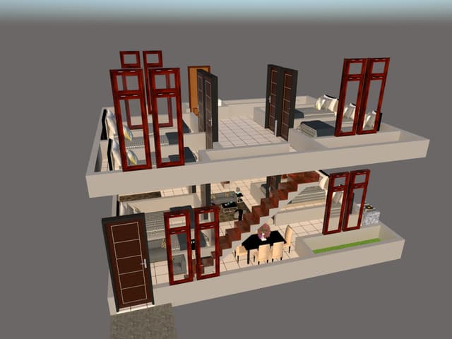 DESAIN RUMAH KOST 6.5X8.5 M (2LT)
