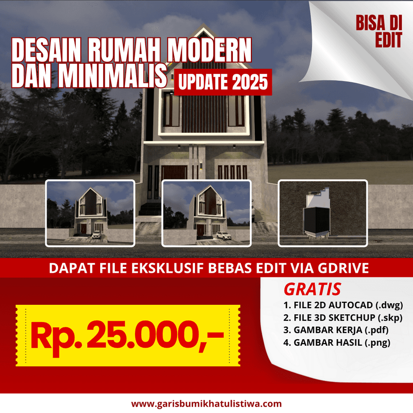 DESAIN RUMAH 8X17 M (2LT)