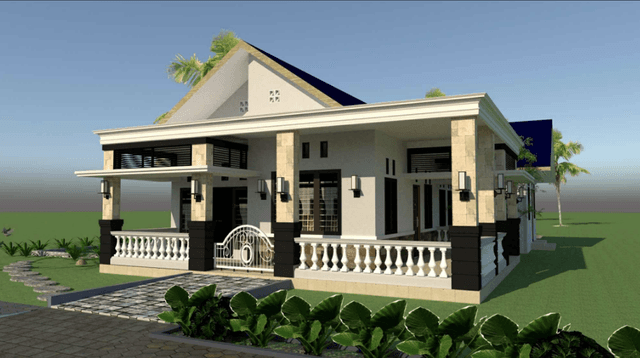 DESAIN RUMAH 11X18.5 M (1LT)