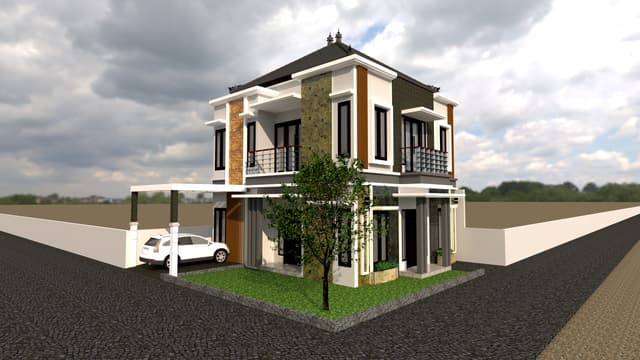 DESAIN RUMAH 12.5X12.5 M (2LT)