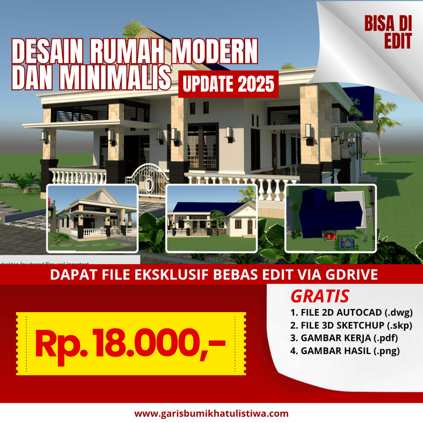 DESAIN RUMAH 11X18.5 M (1LT)