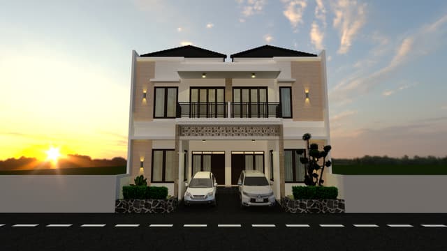 DESAIN RUMAH 12X15 M (2LT)