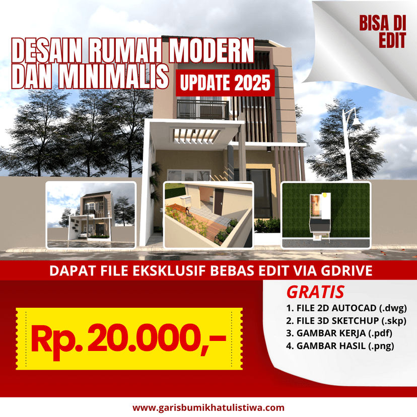 DESAIN RUMAH 6X15.4 M (2LT)