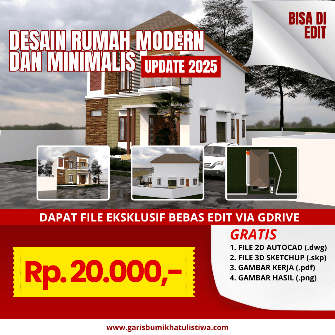 DESAIN RUMAH 9X14.5 M (2LT)