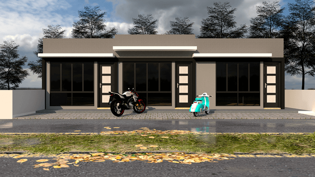 DESAIN RUMAH TOKO 6X13 M (1LT)