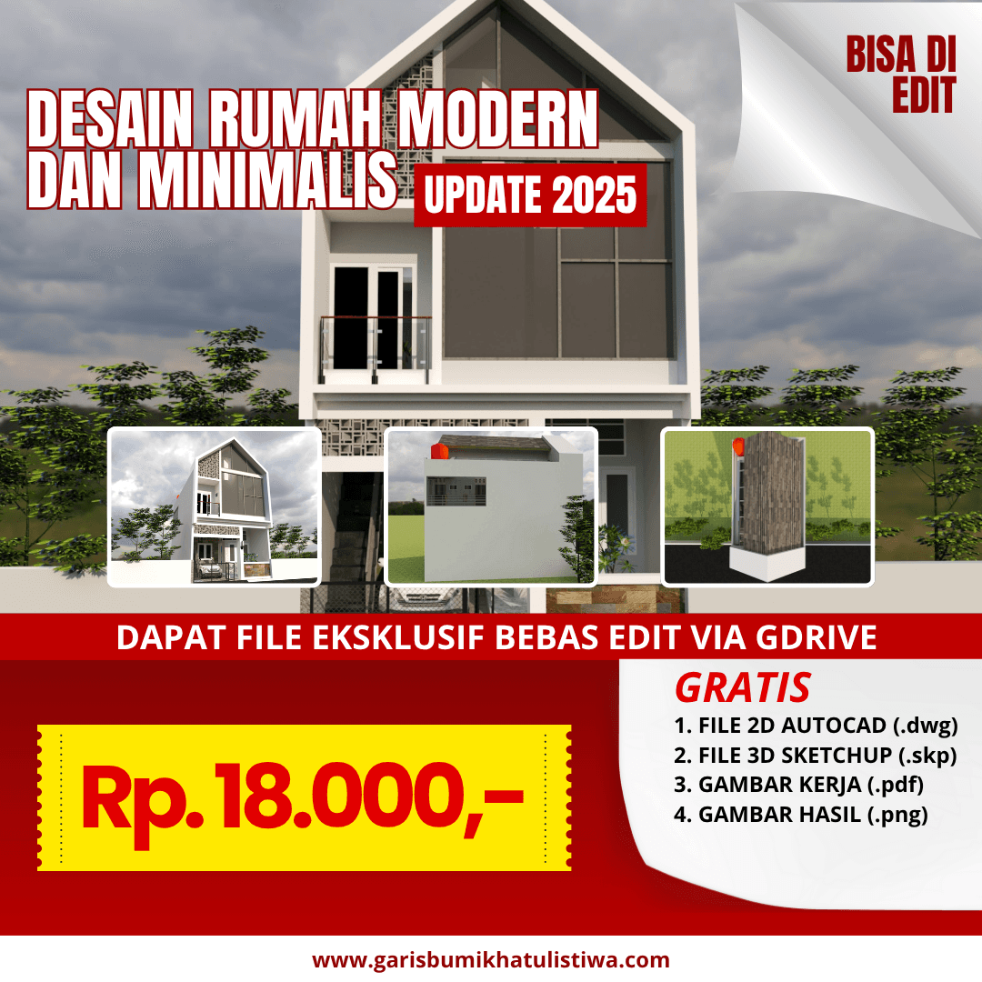 DESAIN RUMAH 6X10 M (2LT) (KOST)