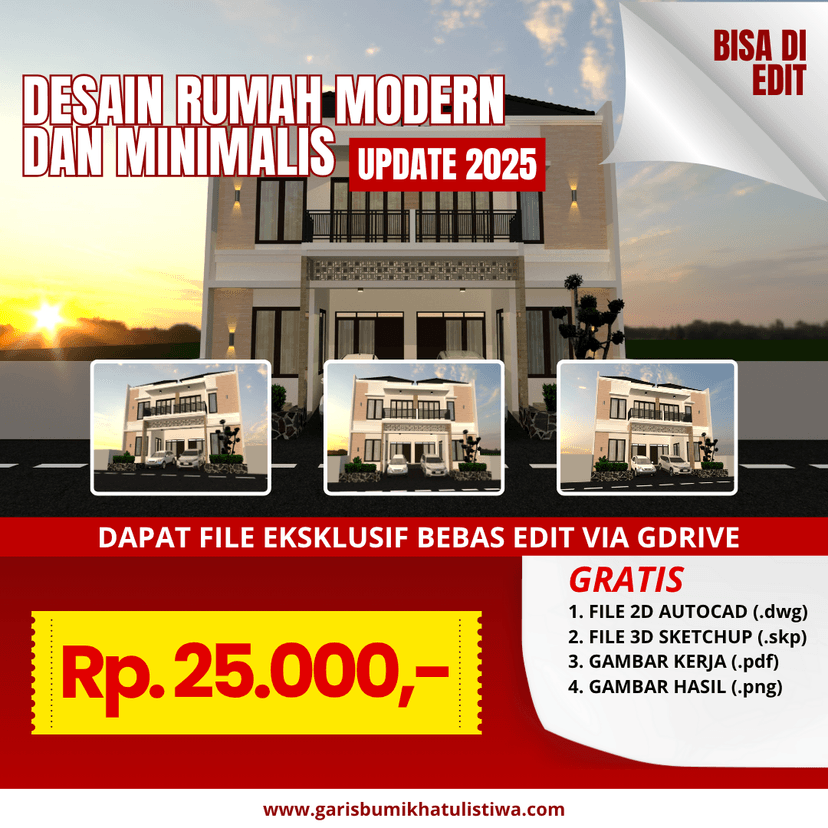 DESAIN RUMAH 12X15 M (2LT)